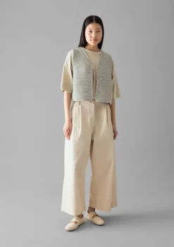 Sale Denim Pleat Front Trousers Women Denim|Jeans