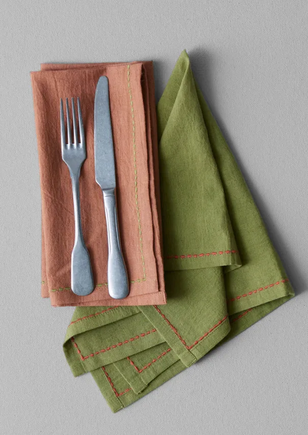 Discount Embroidered Cotton Linen Napkin Set Textiles|Tableware