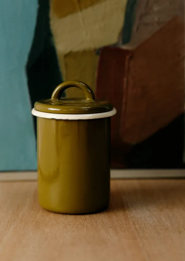 Sale Enamel Storage Jar Kitchen