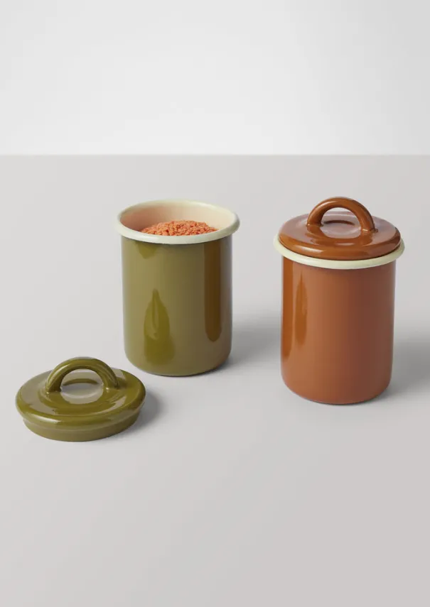 Sale Enamel Storage Jar Kitchen