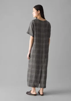 Outlet Etched Check Linen Dress Women Linen|Loungewear
