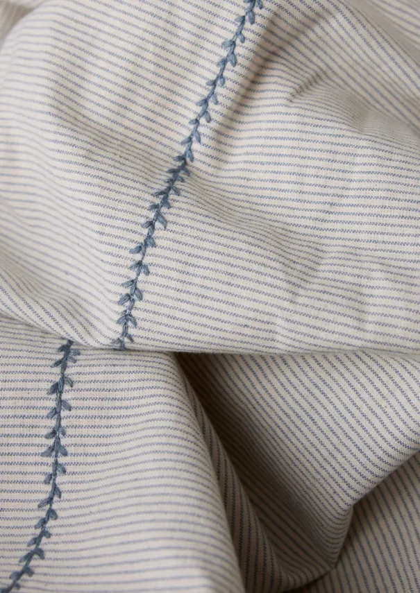 Best Fine Stripe Organic Cotton Duvet Cover Textiles|Bed Linen