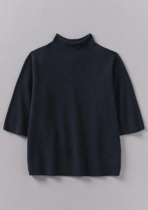 Fine Wool Cashmere Half Sleeve Sweater Women Cashmere|Knitwear