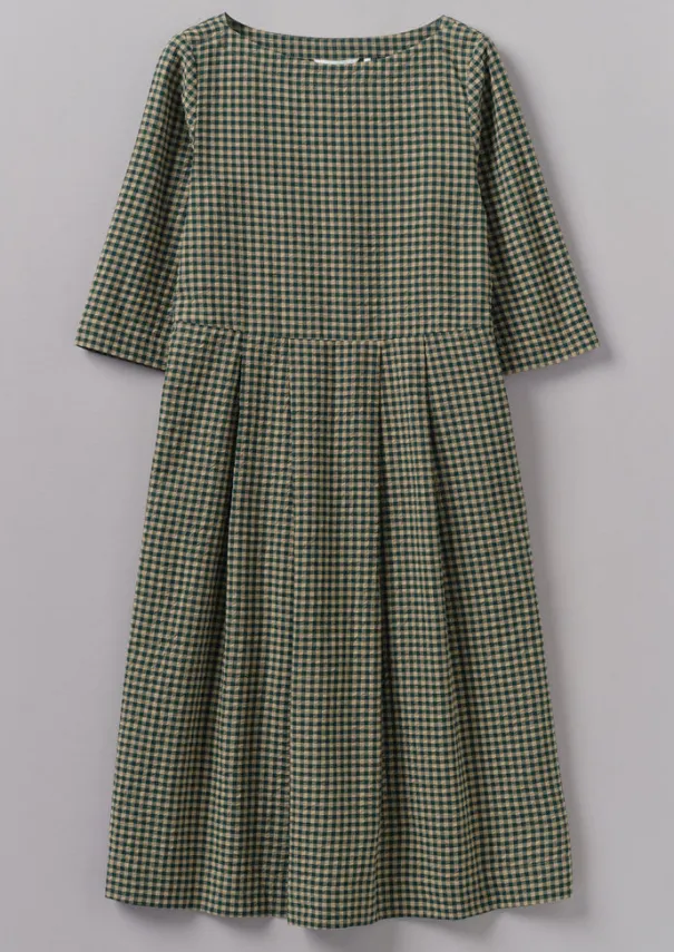 Hot Franca Cotton Gingham Seersucker Dress Women Dresses