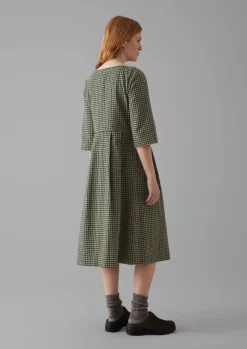 Hot Franca Cotton Gingham Seersucker Dress Women Dresses