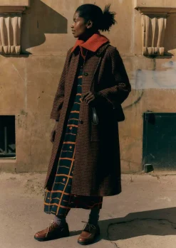 New Frankie Wool Houndstooth Raglan Coat Women Coats & Jackets