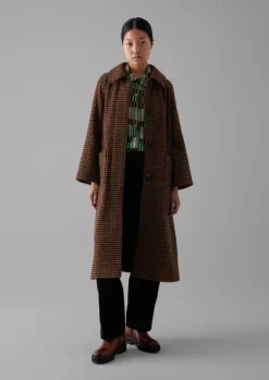 New Frankie Wool Houndstooth Raglan Coat Women Coats & Jackets