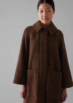 New Frankie Wool Houndstooth Raglan Coat Women Coats & Jackets