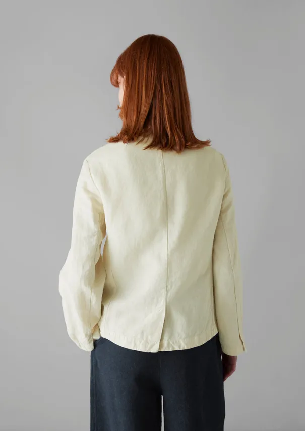 Hot Garment Dyed Cotton Linen Neat Jacket Women Coats & Jackets