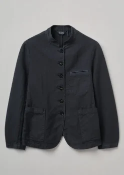 Clearance Garment Dyed Cotton Linen Neat Jacket Women Coats & Jackets