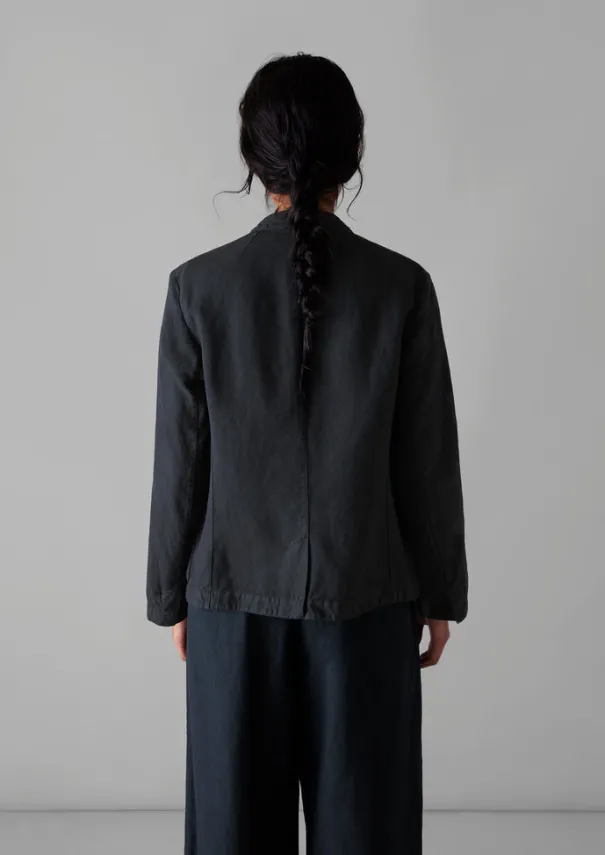 Clearance Garment Dyed Cotton Linen Neat Jacket Women Coats & Jackets