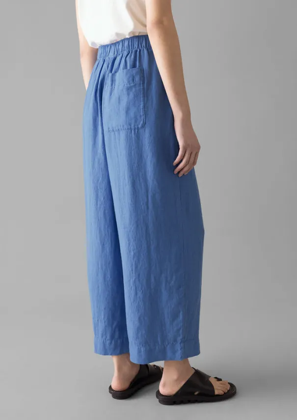 New Garment Dyed Linen Barrel Leg Trousers Women Linen|Loungewear