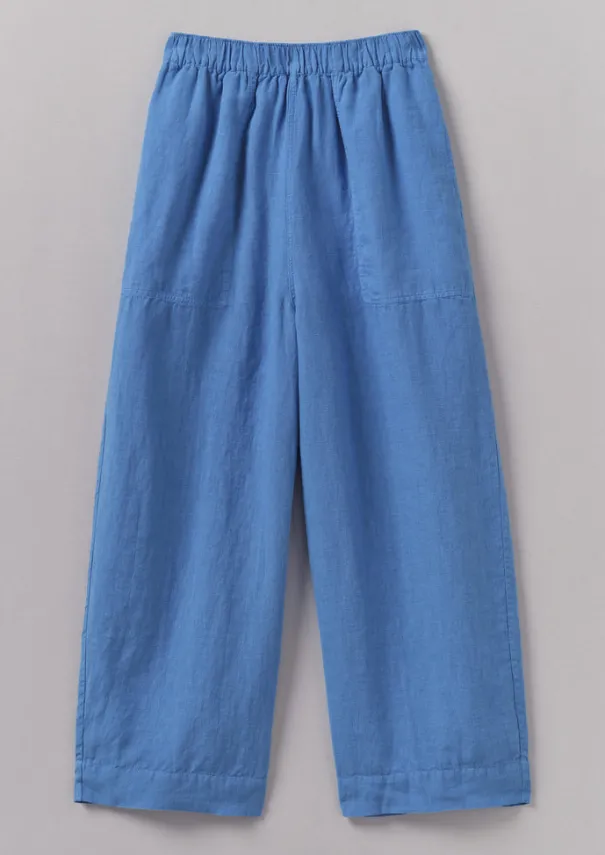 New Garment Dyed Linen Barrel Leg Trousers Women Linen|Loungewear
