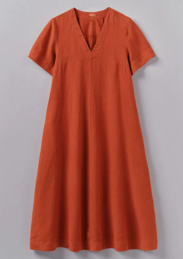 Discount Garment Dyed Linen V-Neck Dress Women Linen|Loungewear