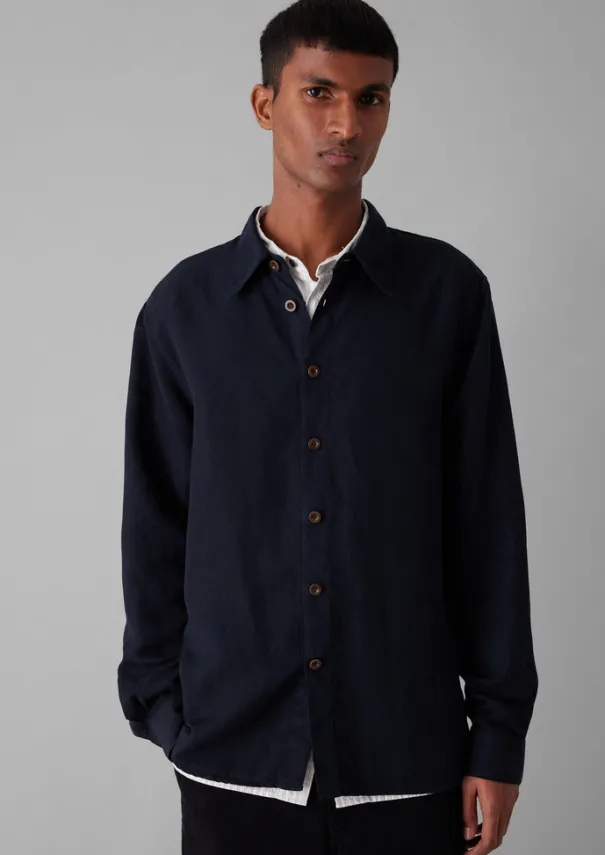 Hot Garment Dyed Point Collar Shirt Shirts