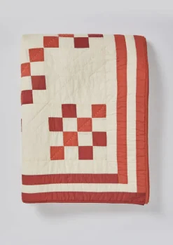 Geo Block Patchwork Cotton Quilt Textiles|Blankets & Throws