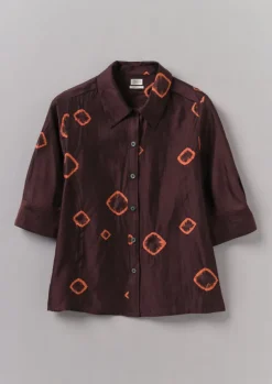 New Gia Hand Bandhini Silk Shirt Women Shirts|Tops & Tees