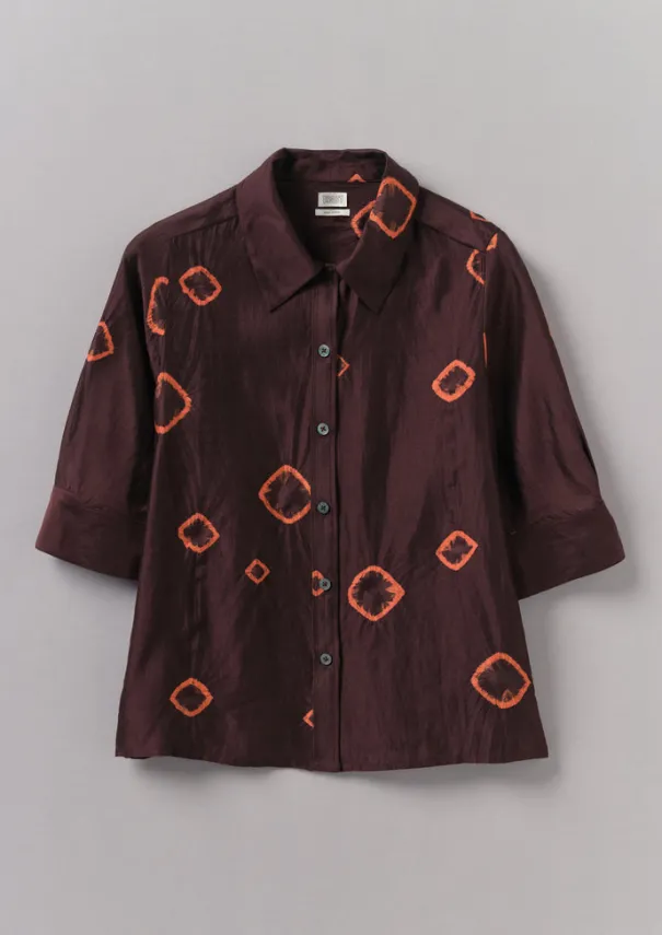 New Gia Hand Bandhini Silk Shirt Women Shirts|Tops & Tees