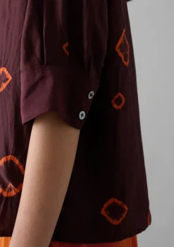 New Gia Hand Bandhini Silk Shirt Women Shirts|Tops & Tees