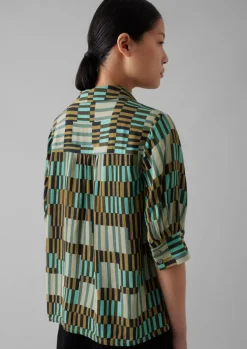 Online Gia Irregular Check Print Shirt Women Shirts|Tops & Tees