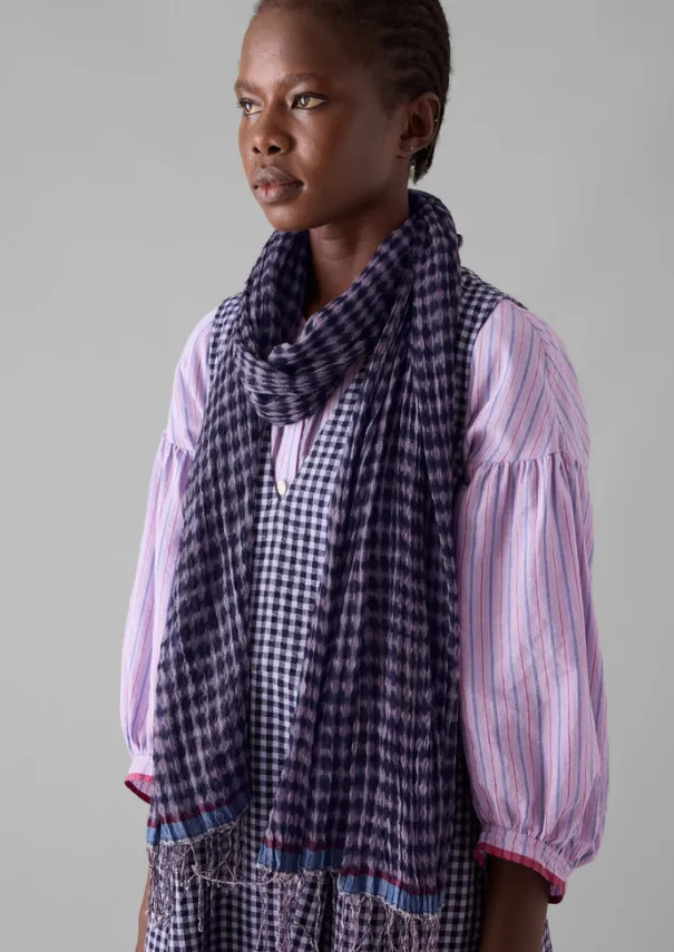 Discount Gingham Hand Woven Scarf Women Hats, Scarves & Gloves