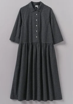 Discount Graph Check Cotton Cashmere Shirt Dress Women Cashmere|Loungewear