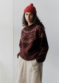New Graphic Yoke Sweater Women Knitwear