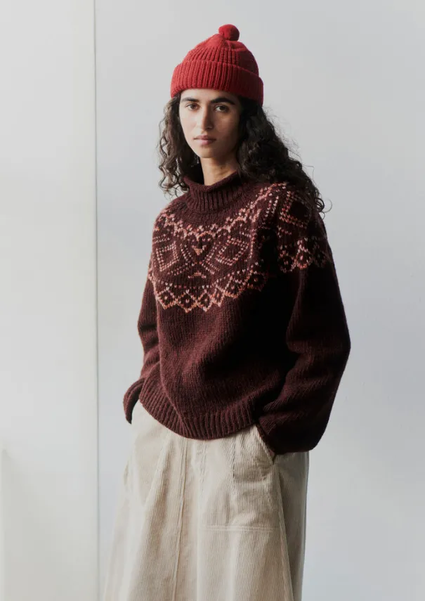 New Graphic Yoke Sweater Women Knitwear