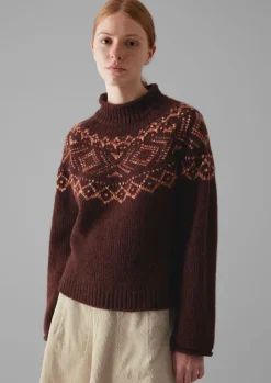New Graphic Yoke Sweater Women Knitwear