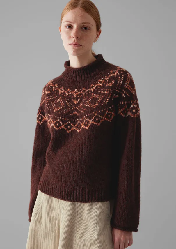 New Graphic Yoke Sweater Women Knitwear