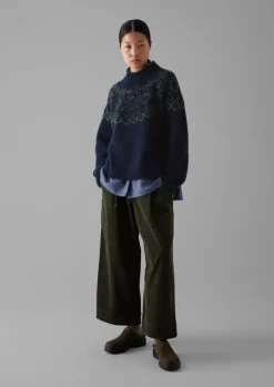 New Graphic Yoke Sweater Women Knitwear