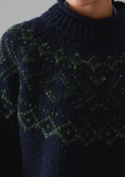 New Graphic Yoke Sweater Women Knitwear