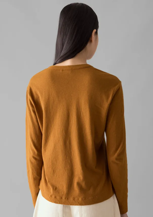 Best Half Placket Cotton Linen Tee Women Linen|Jersey