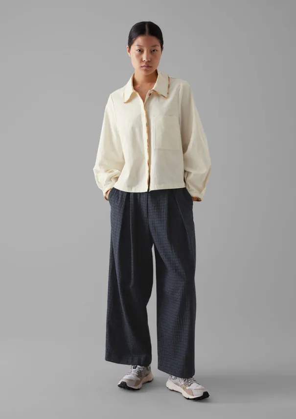 Discount Hand Embroidered Textured Cotton Shirt Women Shirts|Tops & Tees