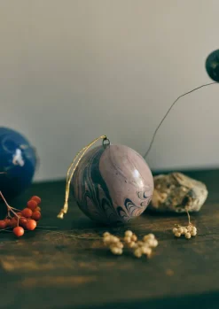 Online Hand Marbled Bauble Christmas Decorations