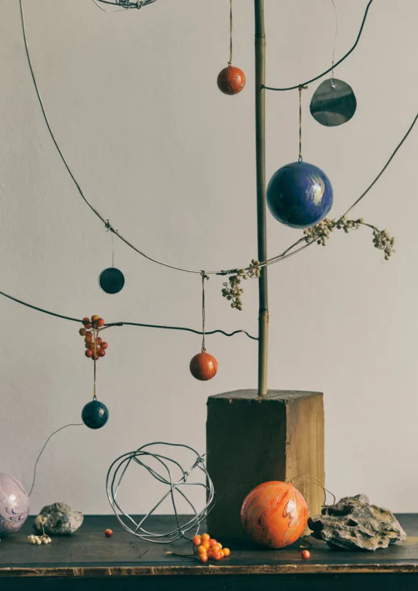 Discount Hand Marbled Bauble Christmas Decorations