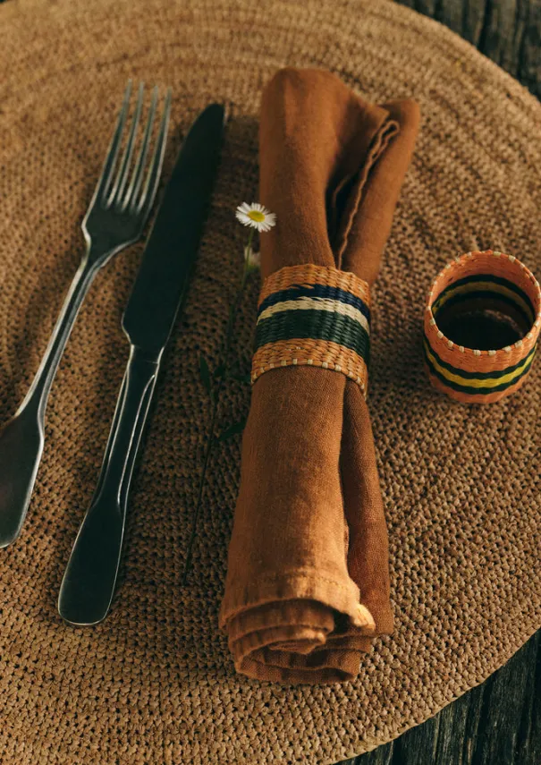 Clearance Hand Woven Iraca Napkin Rings Textiles|Kitchen