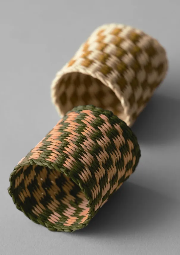 Hot Hand Woven Iraca Napkin Rings Textiles