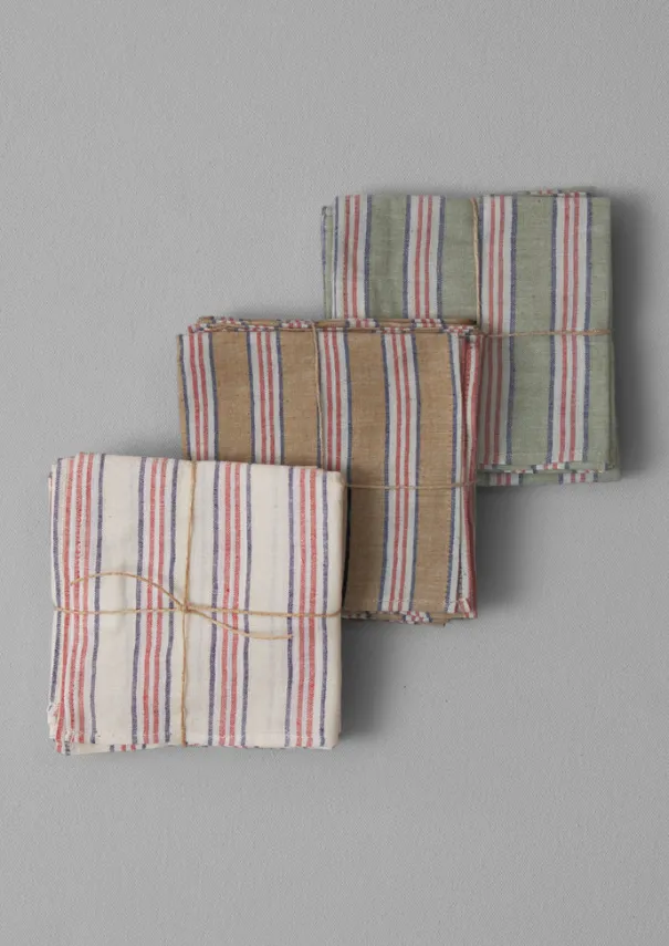 Sale Hand Woven Stripe Napkin Set Textiles|Kitchen