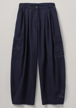 Cotton Twill Wide Leg Trousers Women Trousers
