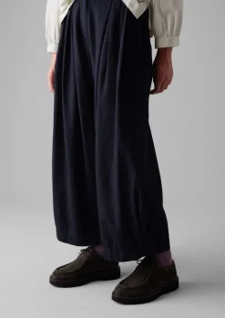 Cotton Twill Wide Leg Trousers Women Trousers