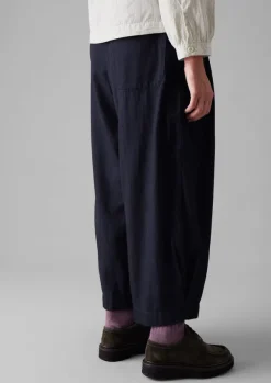 Cotton Twill Wide Leg Trousers Women Trousers