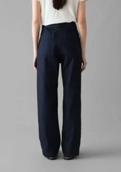Denim Slim Leg Trousers Women Denim|Workwear