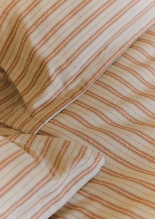 Hot Ines Flannel Stripe Cotton Duvet Cover Textiles|Bed Linen