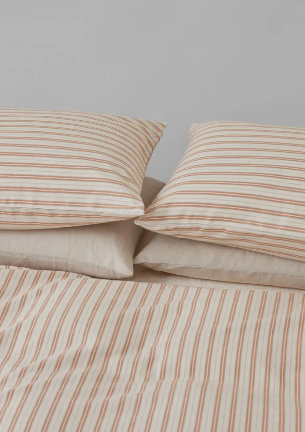 Best Ines Flannel Stripe Cotton Housewife Pillowcase Set Textiles|Bed Linen