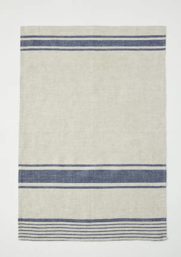 Clearance Irregular Stripe Linen Tea Towel Aprons & Tea Towels
