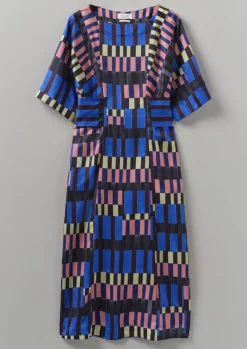 New Isobel Harvey Tie Waist Check Print Dress Women Dresses