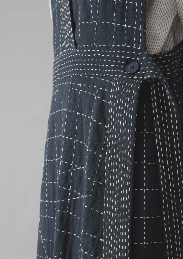 Outlet Kantha Stitched Wrap Pinafore Dress Women Dresses