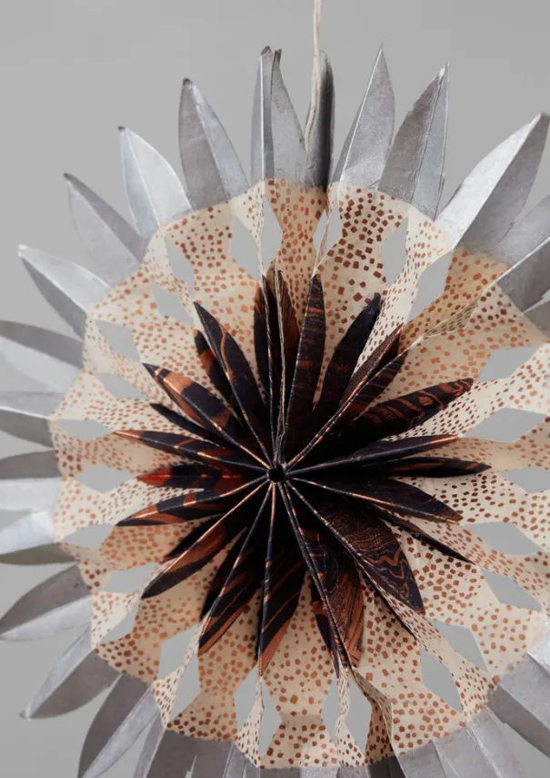 Outlet Large Dip Dyed Lokta Paper Rosette Set Christmas Decorations