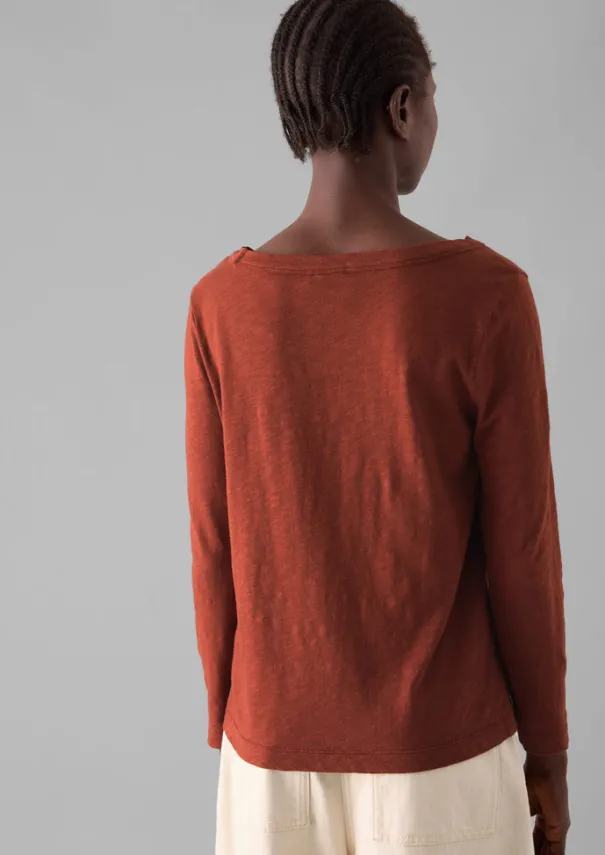 Sale Lia Garment Dyed Boat Neck Tee Women Jersey|Tops & Tees